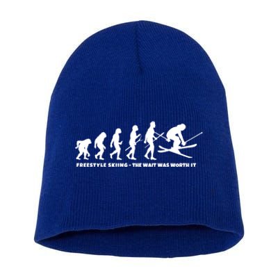 Freestyle Skier Evolution Of Freestyle Skiing Gift Short Acrylic Beanie