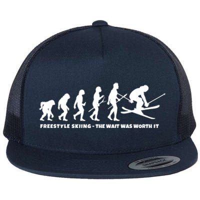 Freestyle Skier Evolution Of Freestyle Skiing Gift Flat Bill Trucker Hat