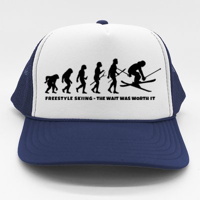 Freestyle Skier Evolution Of Freestyle Skiing Gift Trucker Hat