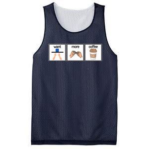 Funny Special Education Teacher Want More Coffee Mesh Reversible Basketball Jersey Tank