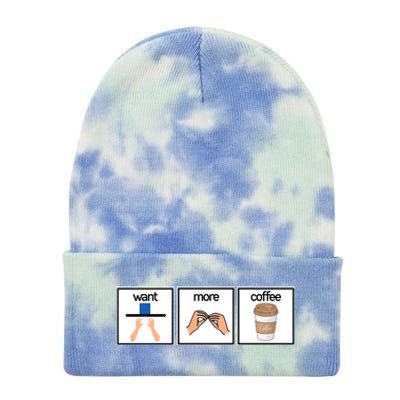 Funny Special Education Teacher Want More Coffee Tie Dye 12in Knit Beanie