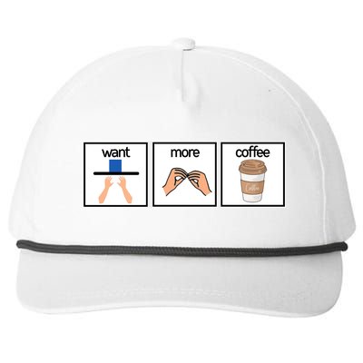 Funny Special Education Teacher Want More Coffee Snapback Five-Panel Rope Hat