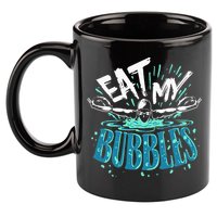 Funny Swimming Eat My Bubbles Swim Swimmer 11oz C Handle Ceramic Mug