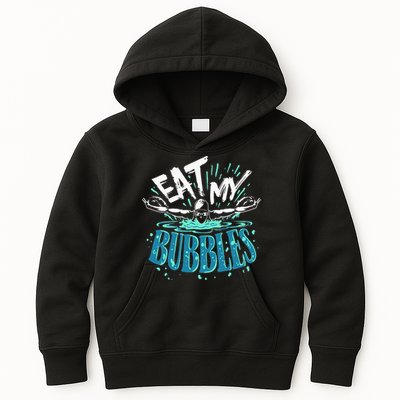 Funny Swimming Eat My Bubbles Swim Swimmer Kids Hoodie