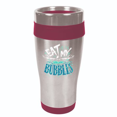 Funny Swimming Eat My Bubbles Swim Swimmer 16oz Travel Tumbler