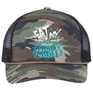 Funny Swimming Eat My Bubbles Swim Swimmer Retro Rope Trucker Hat Cap