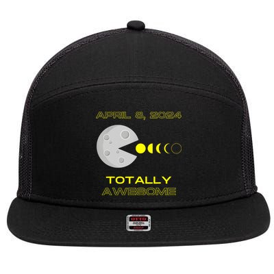 Funny Solar Eclipse April 8 2024 Eclipse Gamer 7 Panel Mesh Trucker Snapback Hat