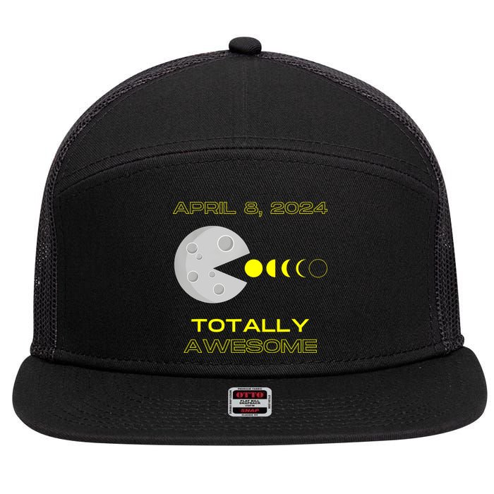 Funny Solar Eclipse April 8 2024 Eclipse Gamer 7 Panel Mesh Trucker Snapback Hat