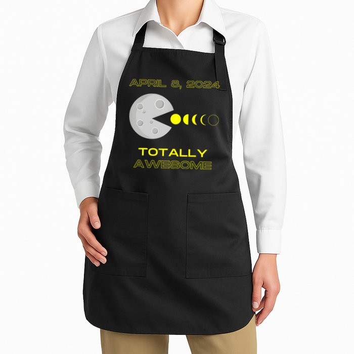 Funny Solar Eclipse April 8 2024 Eclipse Gamer Full-Length Apron With Pockets