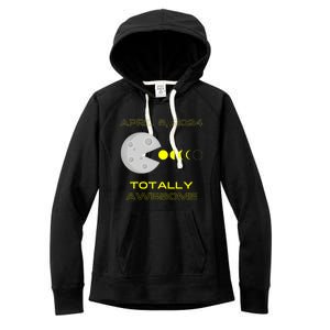 Funny Solar Eclipse April 8 2024 Eclipse Gamer Women's Fleece Hoodie