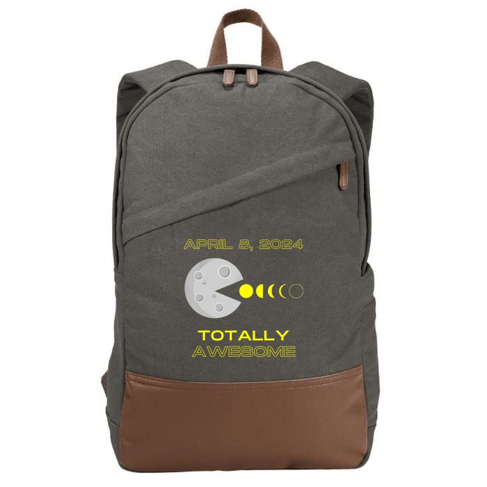 Funny Solar Eclipse April 8 2024 Eclipse Gamer Cotton Canvas Backpack