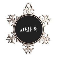 Funny Skiing Evolution Gift For Skiers Metallic Star Ornament