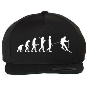 Funny Skiing Evolution Gift For Skiers Wool Snapback Cap