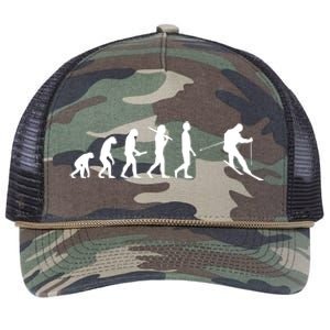 Funny Skiing Evolution Gift For Skiers Retro Rope Trucker Hat Cap