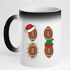 Football Santa Elf Reindeer Christmas Pajama Cool Sport Xmas Cool Gift 11oz Black Color Changing Mug