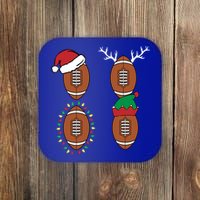 Football Santa Elf Reindeer Christmas Pajama Cool Sport Xmas Cool Gift Coaster