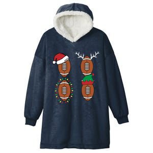 Football Santa Elf Reindeer Christmas Pajama Cool Sport Xmas Cool Gift Hooded Wearable Blanket