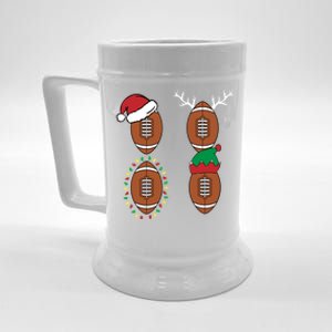 Football Santa Elf Reindeer Christmas Pajama Cool Sport Xmas Cool Gift Beer Stein