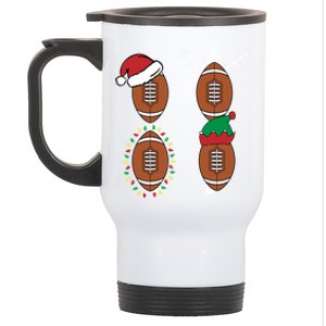 Football Santa Elf Reindeer Christmas Pajama Cool Sport Xmas Cool Gift Stainless Steel Travel Mug