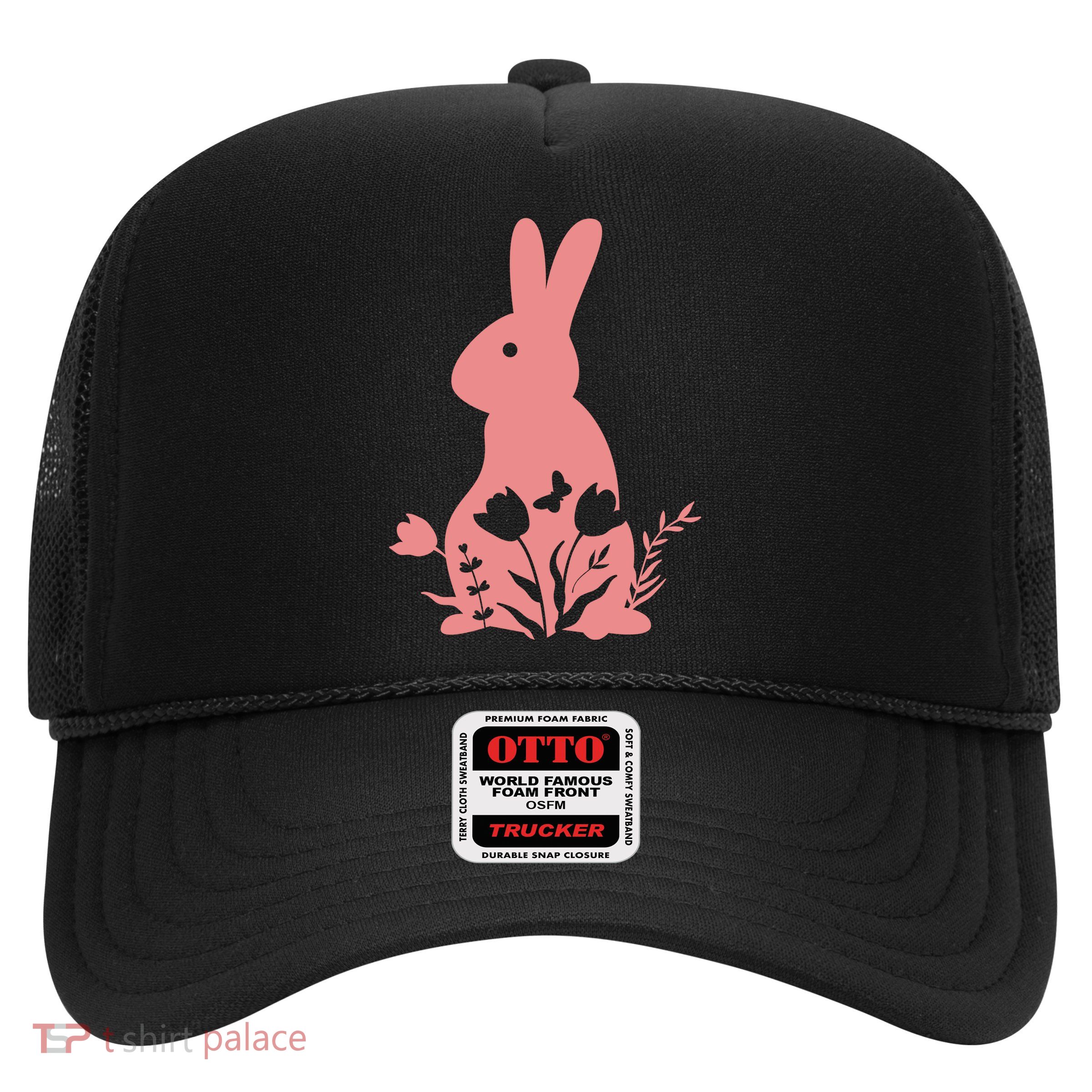 Floral Spring Easter Bunny Trucker Hat