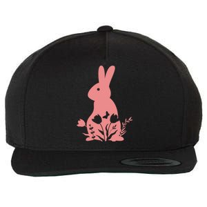 Floral Spring Easter Bunny Wool Snapback Cap