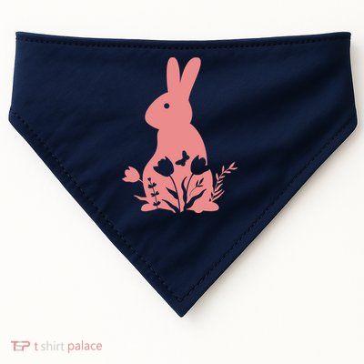 Floral Spring Easter Bunny USA-Made Doggie Bandana