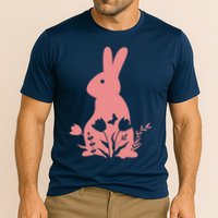 Floral Spring Easter Bunny Cooling Performance Crew T-Shirt