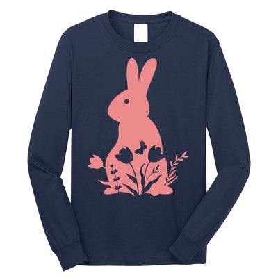 Floral Spring Easter Bunny Long Sleeve Shirt