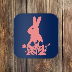 Floral Spring Easter Bunny Coaster