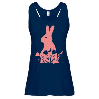Floral Spring Easter Bunny Ladies Essential Flowy Tank