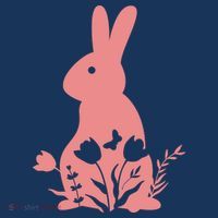 Floral Spring Easter Bunny Flatbill Hat