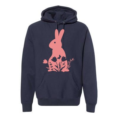 Floral Spring Easter Bunny Premium Hoodie