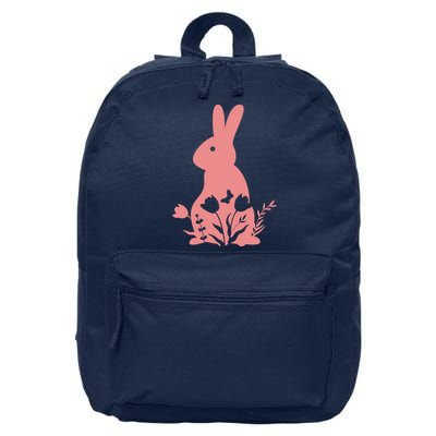 Floral Spring Easter Bunny 16 in Basic Backpack