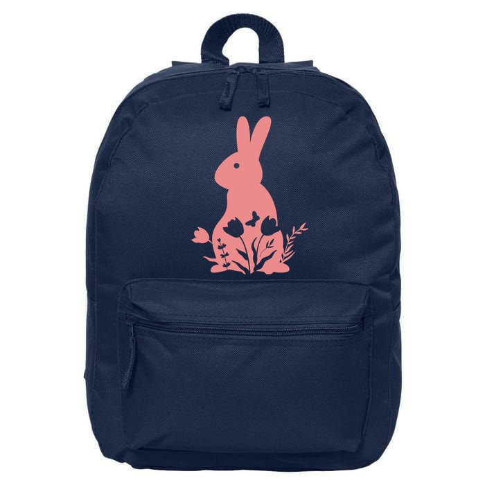 Floral Spring Easter Bunny 16 in Basic Backpack