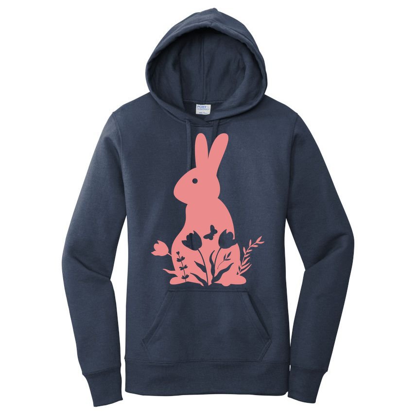 Floral Spring Easter Bunny Women's Pullover Hoodie