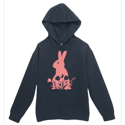 Floral Spring Easter Bunny Urban Pullover Hoodie