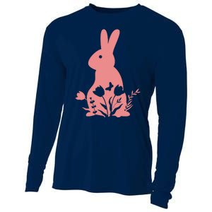 Floral Spring Easter Bunny Cooling Performance Long Sleeve Crew