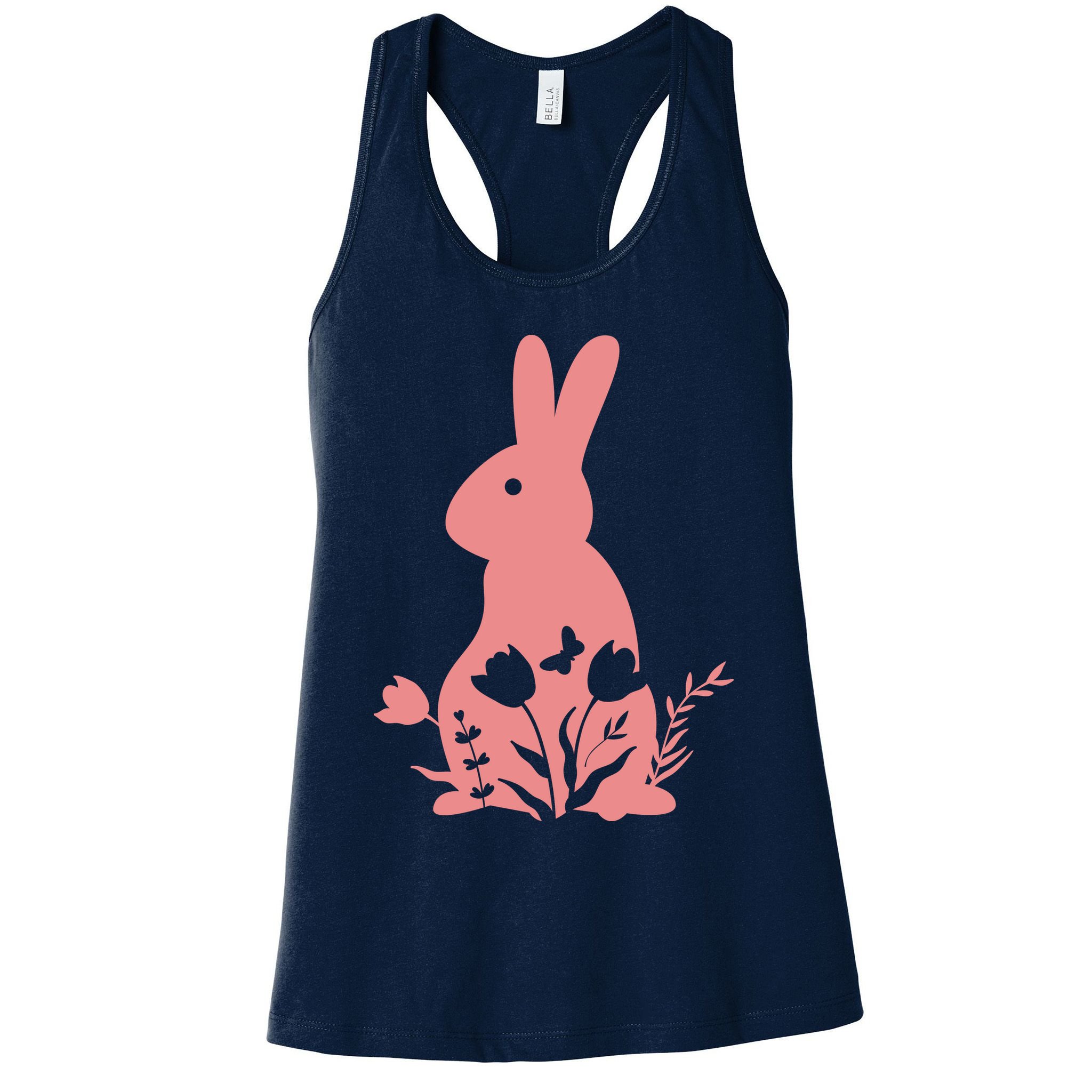 Floral Spring Easter Bunny Womens Tank Top