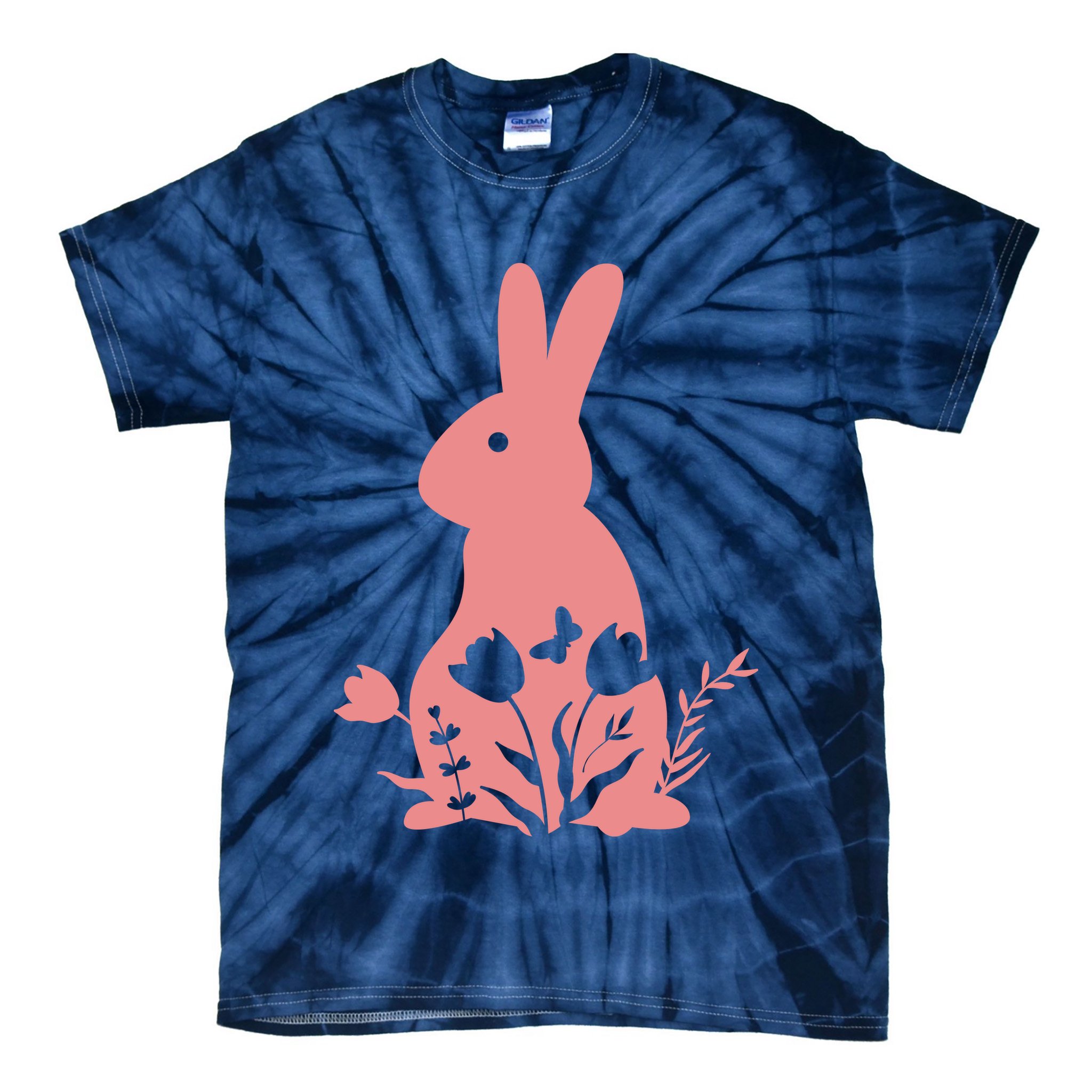 Floral Spring Easter Bunny Tie-Dye T-Shirt
