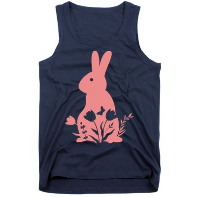 Floral Spring Easter Bunny Tank Top