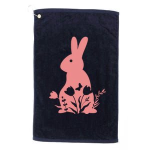 Floral Spring Easter Bunny Platinum Collection Golf Towel