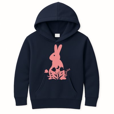 Floral Spring Easter Bunny Kids Hoodie