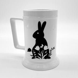 Floral Spring Easter Bunny Beer Stein