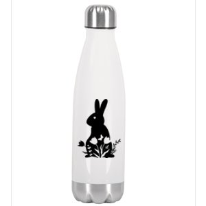 Floral Spring Easter Bunny Stainless Steel Insulated Water Bottle