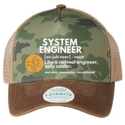 Funny System Engineer Definition Software Engineering Gift Legacy Tie Dye Trucker Hat