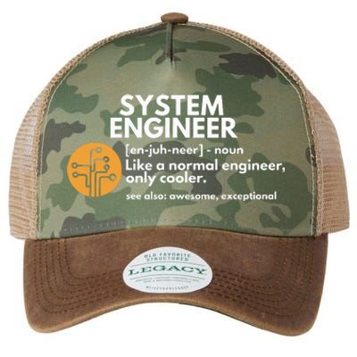 Funny System Engineer Definition Software Engineering Gift Legacy Tie Dye Trucker Hat