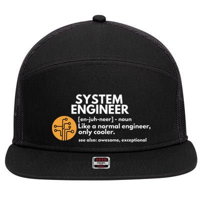 Funny System Engineer Definition Software Engineering Gift 7 Panel Mesh Trucker Snapback Hat