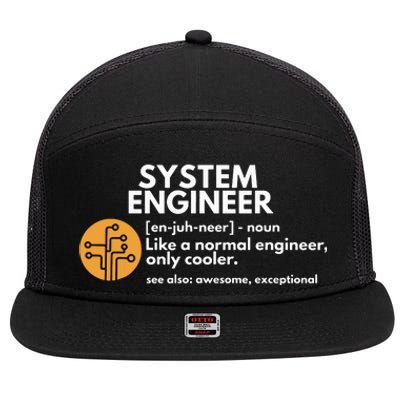 Funny System Engineer Definition Software Engineering Gift 7 Panel Mesh Trucker Snapback Hat