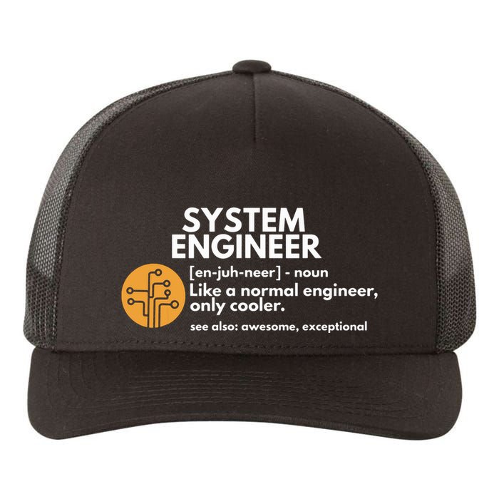 Funny System Engineer Definition Software Engineering Gift Yupoong Adult 5-Panel Trucker Hat