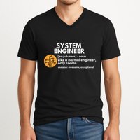 Funny System Engineer Definition Software Engineering Gift V-Neck T-Shirt